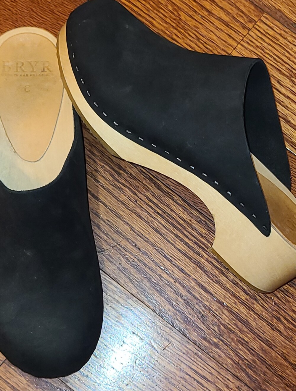 Bryr Worker Clog in Coal US Size 6 / 36 Cottagecore Minimalist Wooden Clog